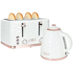 image-HOMCOM Kettle and Toaster Set 1.7L Rapid Boil Kettle & 4 Slice Toaster White