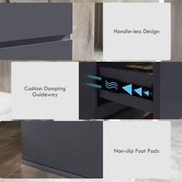image-HOMCOM Bedroom Chest of Drawers, High Gloss 4 Drawers Dresser, Drawer Unit
