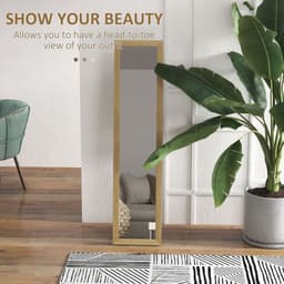 image-HOMCOM Full Length Mirror, Farmhouse Wall Mirror, Hanging & Freestanding