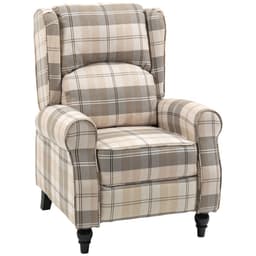 image-HOMCOM Recliner Chair for Living Room Wingback Chair with Padded Armrest Khaki
