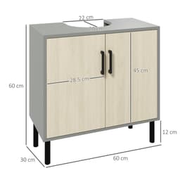 image-kleankin Bathroom Sink Cabinet, Under Sink Basin Storage Cupboard with Shelf