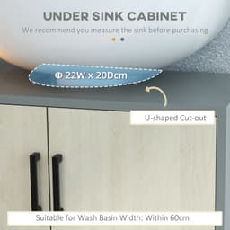 image-kleankin Bathroom Sink Cabinet, Under Sink Basin Storage Cupboard with Shelf