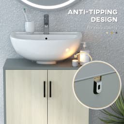 image-kleankin Bathroom Sink Cabinet, Under Sink Basin Storage Cupboard with Shelf