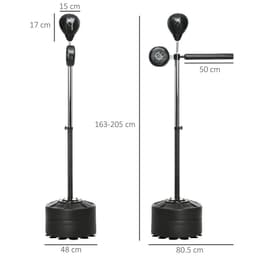 image-SPORTNOW Adjustable Speed Bag, Boxing Bag with Stand, Reflex Bar, Black