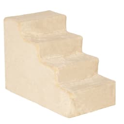 image-Portable Dog Stairs with Washable Plush Cover, for High Bed Sofa - Beige