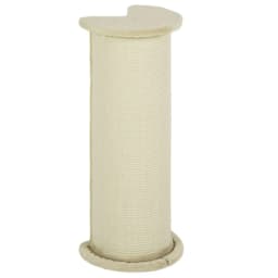 image-85cm Tall Cat Scratching Post with Sisal Rope, Soft Plush, Anti Tip - Beige
