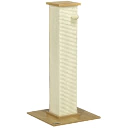 image-80cm Sisal Rope Scratching Post w/ Toy Ball - White