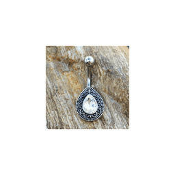image-316L Stainless Steel Ornate Teardrop Navel Ring