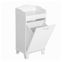 image-Free Standing Home Organizer Hamper, Bathroom Storage Cabinet, White
