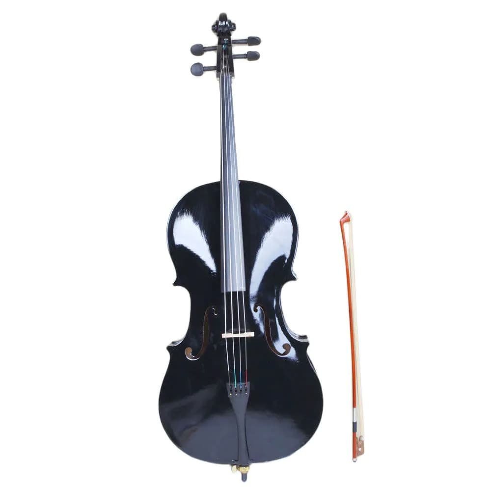 image-4/4 Wood Cello Bag Bow Rosin Bridge Black (Old code:85409801)