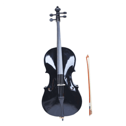 image-4/4 Wood Cello Bag Bow Rosin Bridge Black (Old code:85409801)