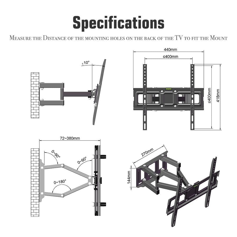 image-26-55 Inch Double Pendulum Large Base TV Stand TMDS-105 Bearing 40Kg/Vese400*400/Upper And Lower-10~ 10°