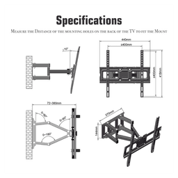image-26-55 Inch Double Pendulum Large Base TV Stand TMDS-105 Bearing 40Kg/Vese400*400/Upper And Lower-10~ 10°