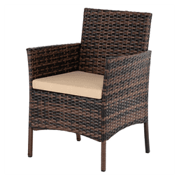 image-2pcs Arm Chairs 1pc Love Seat & Tempered Glass Coffee Table Rattan Sofa Set Brown Gradient