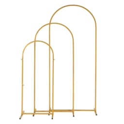 image-(5.9ft+4.9ft+3.9ft) Three-Piece Set Wedding Arc Top Iron Art Wedding Iron Arch Gold