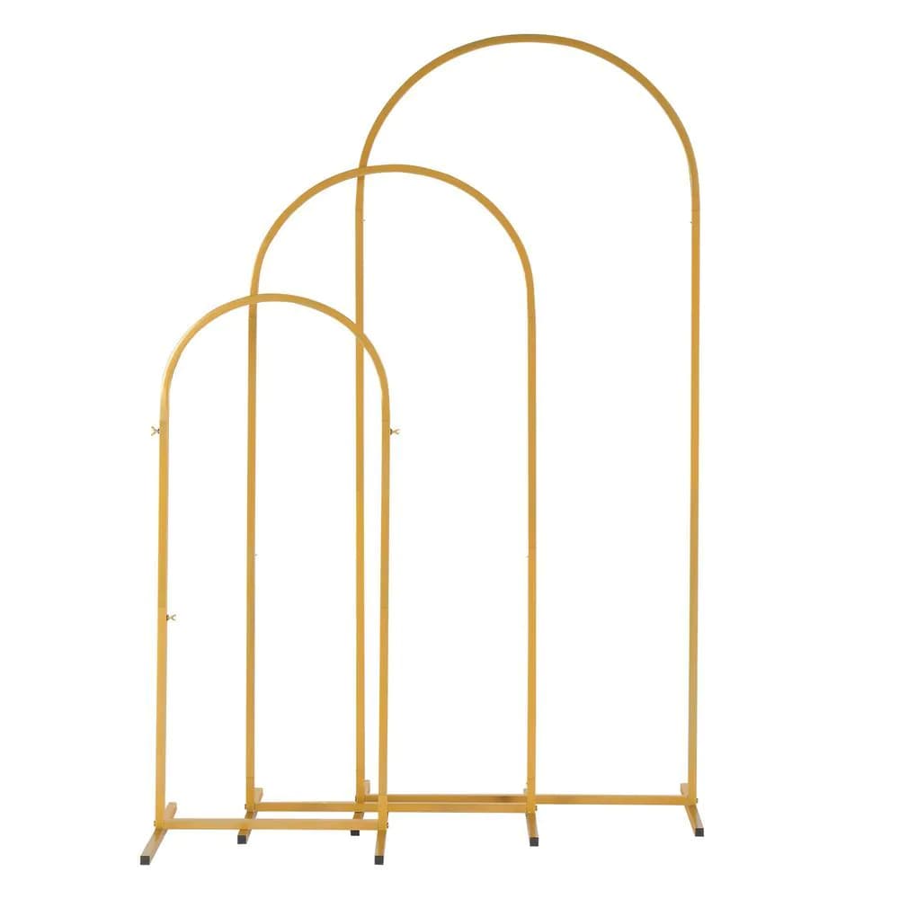 image-(5.9ft+4.9ft+3.9ft) Three-Piece Set Wedding Arc Top Iron Art Wedding Iron Arch Gold