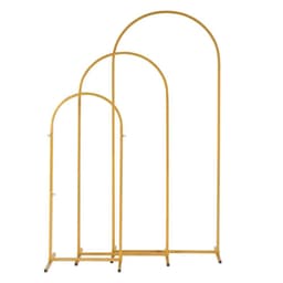 image-(5.9ft+4.9ft+3.9ft) Three-Piece Set Wedding Arc Top Iron Art Wedding Iron Arch Gold