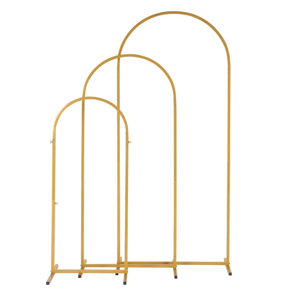image-(5.9ft+4.9ft+3.9ft) Three-Piece Set Wedding Arc Top Iron Art Wedding Iron Arch Gold