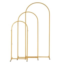 image-(5.9ft+4.9ft+3.9ft) Three-Piece Set Wedding Arc Top Iron Art Wedding Iron Arch Gold
