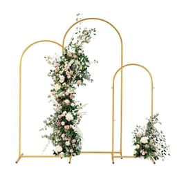 image-(5.9ft+4.9ft+3.9ft) Three-Piece Set Wedding Arc Top Iron Art Wedding Iron Arch Gold