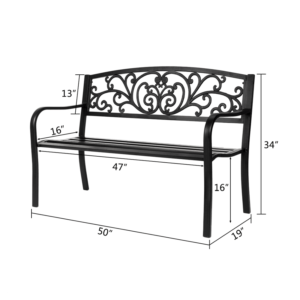 image-50" Iron&PVC Outdoor Courtyard Decoration Park Leisure Bench