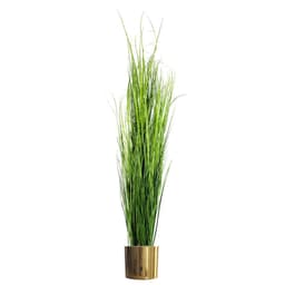 image-130cm Artificial Onion Grass Plant with Gold Metal Planter
