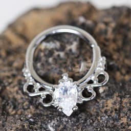 image-316L Stainless Steel Made for Royalty Annealed Ornate Seamless Ring / Septum Ring