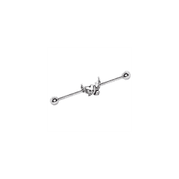 image-316L Stainless Steel Winged Devil's Heart Industrial Barbell