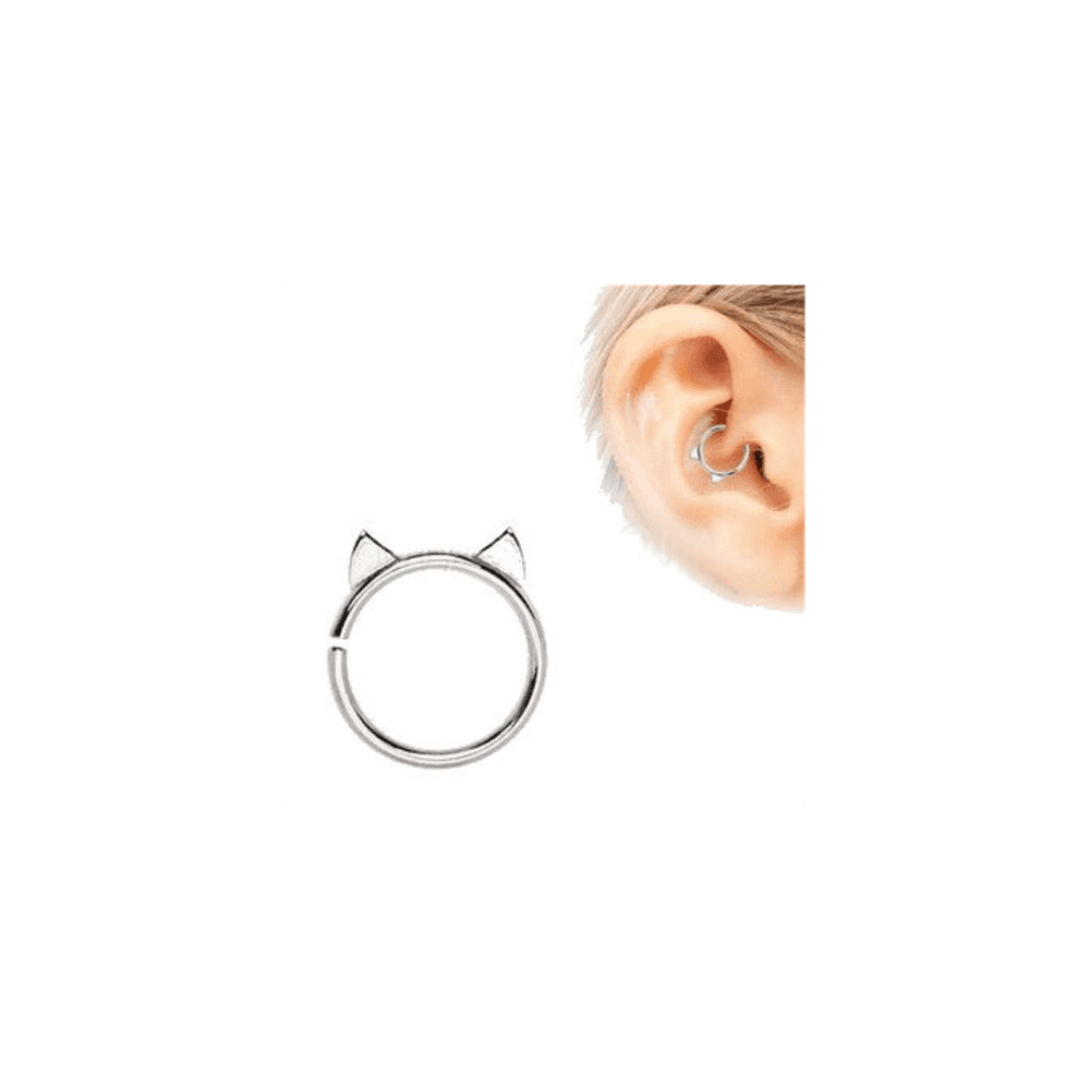 image-Annealed 316L Stainless Steel Cat Cartilage Earring