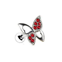 image-316L Stainless Steel Jeweled Butterfly Cartilage Earring