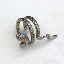 image-316L Stainless Steel Snake Double Ring Fake Cartilage Ear Cuff
