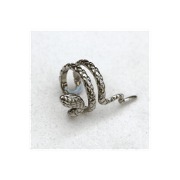 image-316L Stainless Steel Snake Double Ring Fake Cartilage Ear Cuff