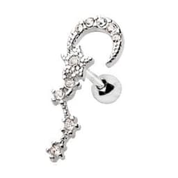 image-316L Stainless Steel Moon and Star Sign Cartilage Earring