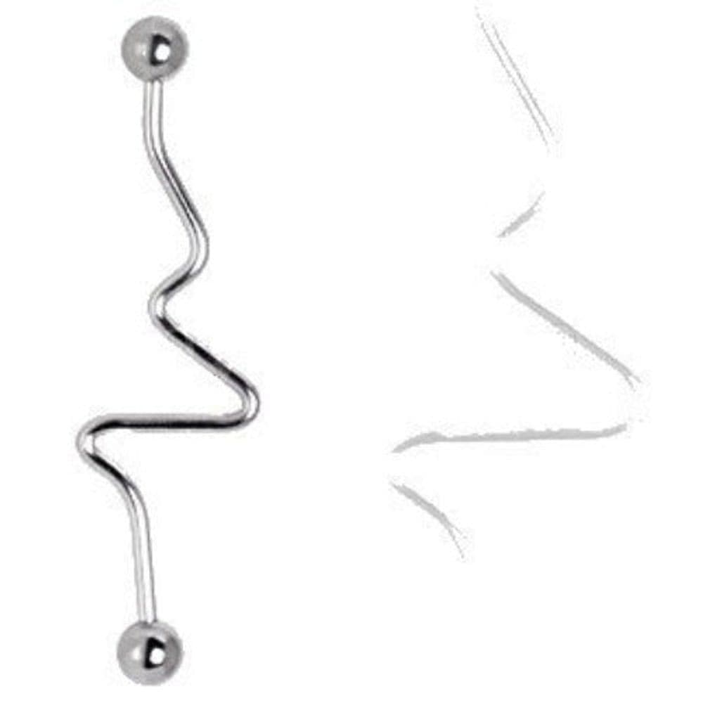 image-316L Surgical Steel Wave Industrial Barbell