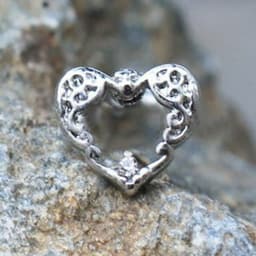 image-316L Stainless Steel Decorated Heart Cartilage Earring
