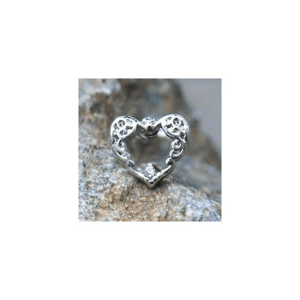 image-316L Stainless Steel Decorated Heart Cartilage Earring