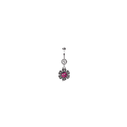 image-316L Stainless Steel Victorian Style Pendant Dangle Navel Ring