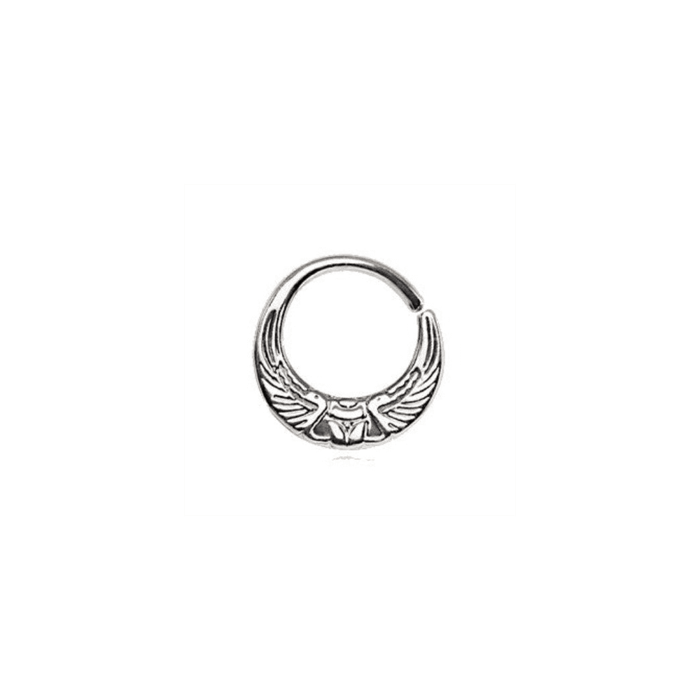 image-316L Stainless Steel Egyptian Winged Sun Seamless Rings / Cartilage Earrings