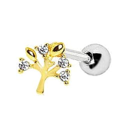 image-Yellow Gold Sparkling Tree of Life Cartilage Earring