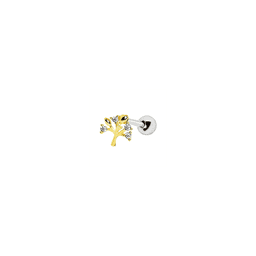 image-Yellow Gold Sparkling Tree of Life Cartilage Earring
