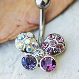 image-316L Stainless Steel Art of Brilliance Butterfly Gleam Navel Ring