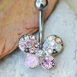 image-316L Stainless Steel Art of Brilliance Butterfly Gleam Navel Ring