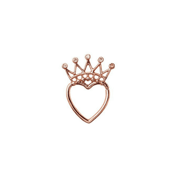 image-Rose Gold Jeweled Crown Heart Seamless Ring