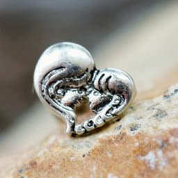 image-316L Stainless Steel Mother Daughter Heart Cartilage Earring