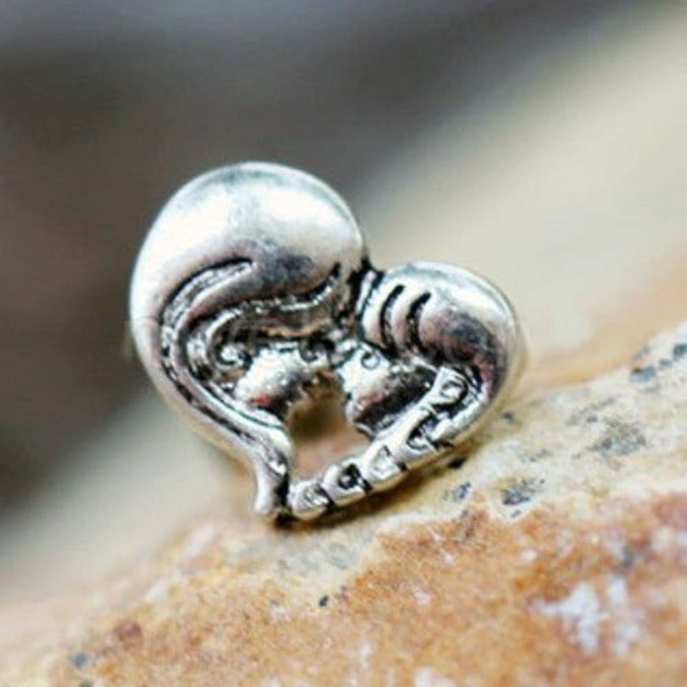 image-316L Stainless Steel Mother Daughter Heart Cartilage Earring