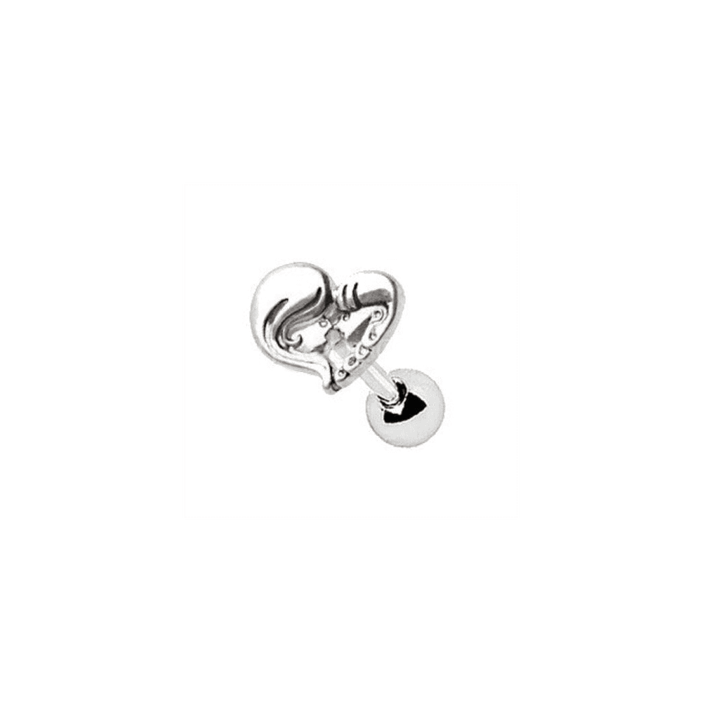 image-316L Stainless Steel Mother Daughter Heart Cartilage Earring