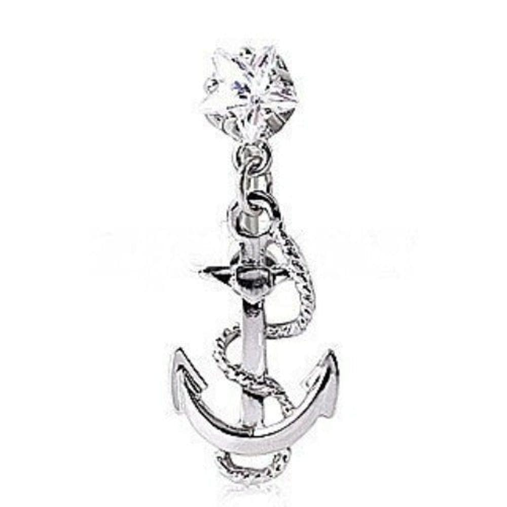 image-316L Surgical Steel Anchor and Rope Top Down Navel Ring