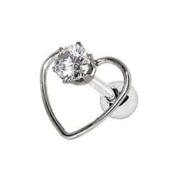 image-316L Stainless Steel Jeweled Heart Cartilage Earring