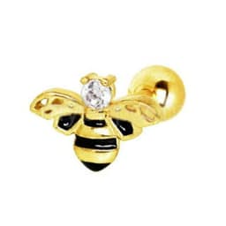 image-Yellow Gold Jeweled Bumblebee Cartilage Earring