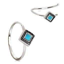 image-316L Stainless Steel Rhombus Cut Turquoise Nose Hoop